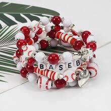 Set de pulseras deportivas de en 2025 para el extranjero - Voleibol, Fútbol, Béisbol, Baloncesto, Diseño con letras en inglés - voleibol - Ver 4