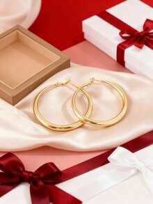 1 Pair Minimalist Exaggerated Large Hoop Earrings, Elegant Children's Earrings - one-size - View 6