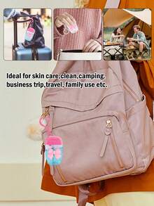 1 Set Pink Clear Empty Bottle Hand Sanitizer Bottling Bottle With Bow ,30ml,Travel ,Holder Hook Keychain, Pink Flip Cap ,Lid Reusable Portable Empty Bottle Refillable ,Cosmetic Container, Suitable For Liquid Lotion Cream,Travel Essentials Dorm Essentials,Suitable For Women, Mothers, Teachers, Friends, Students, Returning To School, And Teachers,Valentine's Day Gift,Mother's Day Gift,1 Oz (Approx. 28.3 G) - Multicolor - View 5