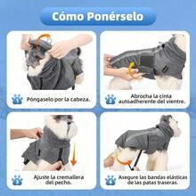 YAUTOWT Abrigo de Invierno para Perros Calido Forro Polar Chaqueta para Exteriores con Bufanda de Cuello Alto Rayas Reflectantes Chaleco Cachorros Trajes Perros Pequeños Medianos Grandes - Gris-Nuevo+S - Ver 6