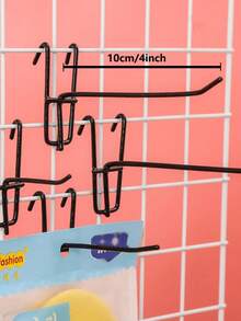 20/40pcs 4inch Grid Wall Hooks, Metal Pegboard Panels Hooks, Display Hook, Shelving Wall Hooks, Pegboard Pegs Board Tool, Space-Saving Tool Organizers For Home & Office Decoration, Jewelry Display Hooks, Black, White, 10cm/4in - 白色 - 查看 2