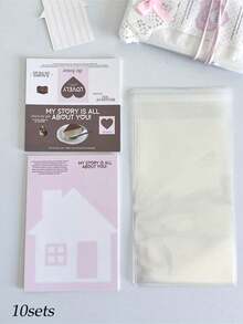 10张可爱卡通字母明信片，3英寸韩流照片卡，女孩装饰卡，照片卡夹 - 彩色 - 查看 14