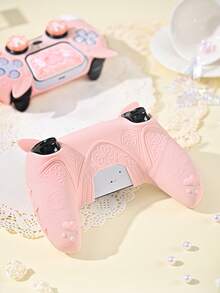 GeekShare 1 Set Cute Rabbit Silicone Game Controller Skin Protector, 1 Pair Joystick Caps + 2 Stickers - 粉色 - 查看 6