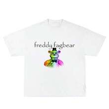 Funny Freddy Bear T-Shirt – FNAF Meme Design For Game Fans - White - View 1