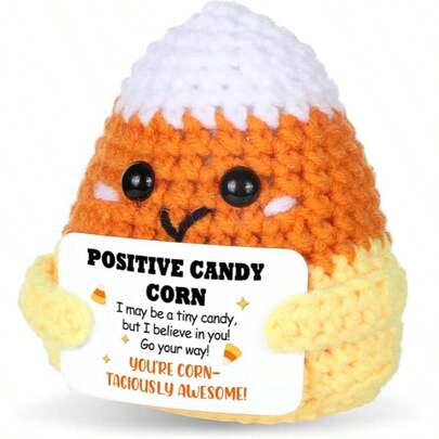 1pc Woven Candy Corn Plush Doll Ornaments, With Encouraging Words, Can Be Used As Small Gifts For Friends And Family. Lovely Plush Doll Gift Design And Encouraging Words Are Very Warm And Sweet! These Lovely Dolls Will Always Be Your Friends, And They Will Make You Feel Relaxed And Happy!