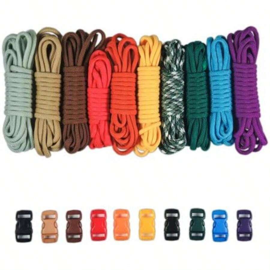 PARACORD PLANET 550lb Type Paracord Combo Crafting Kits with Buckles(Girl Scouts) - Multicolor - Ver 1
