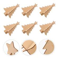 Wooden Tree Craft Set Of 1 - Blank 3D Interlocking DIY Decoration Wood Slices For Custom Design And Painting - Apricot - View 5