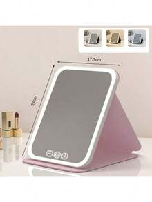 1 gương trang điểm LED (dung lượng pin: 600mAh) - 3 chế độ ánh sáng (Trắng/Tự nhiên/Ấm), gương trang điểm sạc USB, độ sáng điều chỉnh được, thiết kế gập gọn tiện lợi, thích hợp sử dụng tại nhà, khi đi du lịch và trong ký túc xá, món quà Giáng sinh, sinh nhật, Ngày của Mẹ hoàn hảo dành cho phụ nữ, cũng là món quà Giáng sinh, quà tặng cá nhân hóa và vật dụng cần thiết khi đi du lịch. - Nhiều màu - Xem 16