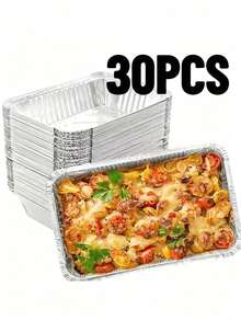 20pcs Heavy-Duty Aluminum Foil Boxes - Non-Stick, Disposable Bread Plates, Suitable For Baking, Oven, Grilling, Holiday Cooking - Perfect For Things Like Egg Tarts And Cakes - Must-Have Kitchen And Baking Items,Back-To-School Season, Party And Holiday Essentials, Decorations,
