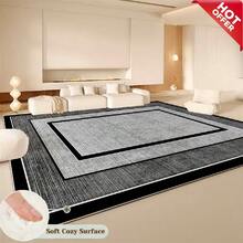 Advanced Version (850g/㎡)/M2)/Swan Velvet Version Of Large Area Carpet. Black-And-White-Gray Frame Has Simple Style Design, Machine Washable Design And Easy Maintenance, And Adopts High-Density Material And Anti-Slip Particle Backing To Effectively Prevent Fading. - Multicolor - View 15