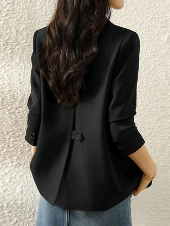 Stylish Khaki Blazer Jacket For Women, 2025 New Spring Autumn Casual Korean Fashion Suit Top
