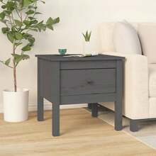 Side Table Grey 50x50x49 Cm Solid Wood Pine - Grey - View 1