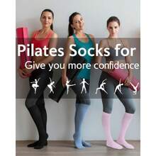 Eurzom - 6 pares de calcetines de pilates con empuñaduras para mujer calcetines largos de yoga antideslizantes para yoga barra entrenamiento en casa hospital - como en la foto - Ver 6