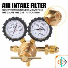 Nitrogen Pressure Regulator 0-600PSI CGA580 Inlet 1/4-Inch Male Flare Connection Heavy-Duty Handle Self-Reseating Relief - Brass Color - View 6