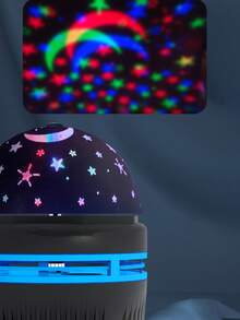 1个USB供电星空水晶投影灯，LED夜灯，适合家居卧室氛围装饰，DJ俱乐部旋转星月灯，感恩节、情人节、生日的完美礼物 - 彩色 - 查看 9