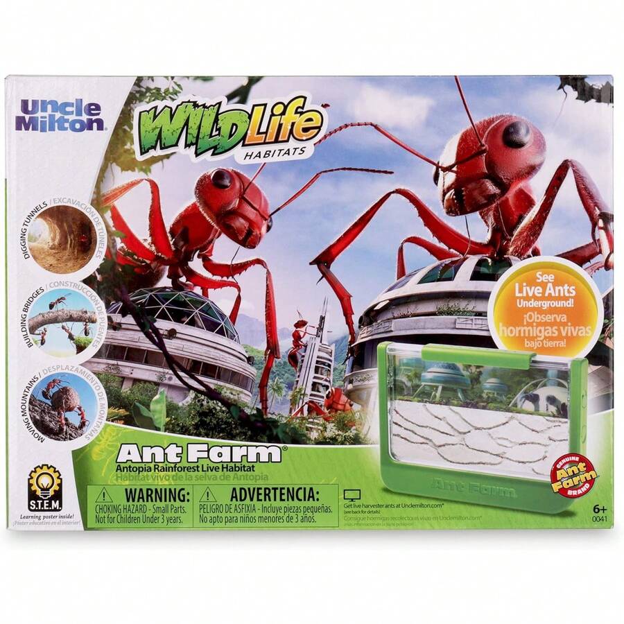 TendenciaUncle Milton 60th Ant-iversary Ant Farm Antopia Rainforest Science Kit, VerdeCalidad premium - Verde - Ver 1