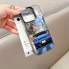 Funda de teléfono de coche de derrape JDM de dibujos animados para iPhone 16 15 14 13 12 11 Pro Max X XR XSMAX 8 7 Plus, cubierta trasera mate anti-caída NPCJ - Colores mixtos - Ver 4