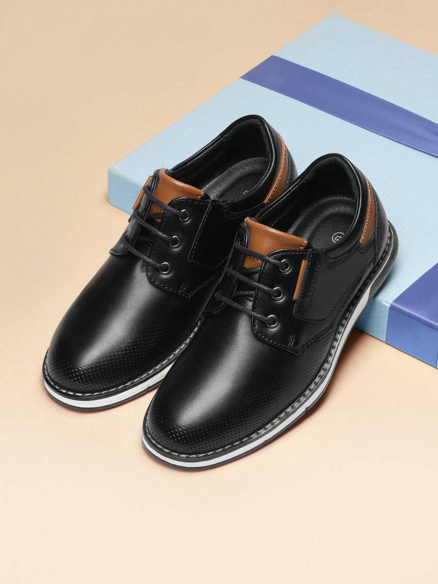 Boy's Casual Oxford Dress Shoes  Comfortable Formal Sneakers For Stylish Uniform Wear