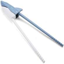 Fred Munchtime - Palillos de plástico  para alimentos, sin , palillos de entrenamiento para niños, divertido utensilio de comida para comedores quisquillosos, utensilio fácil de usar para(Tiburón) - Multicolor - Ver 4