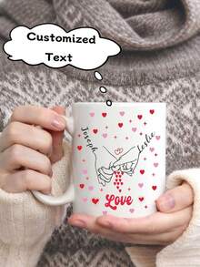 Personalizowane ceramiczne kubki do kawy, personalizowane kubki, pamiątkowe kubki świąteczne, wysokiej jakości kubki wielokrotnego użytku, romantyczne kubki dla par, personalizowane kubki do kawy dla par, odpowiednie do biura, domu, na Dzień Ojca, Walentynki, urodziny, zaręczyny, ślub, ukończenie szkoły (wzór dwustronny), najlepszy prezent na Boże Narodzenie, spersonalizowane prezenty, Boże Narodzenie, Święto Dziękczynienia, urodziny, prezenty świąteczne