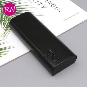 Nuevo estuche de gafas de cuero minimalista de alta calidad, estuche de gafas anti-aplastamiento para miopía, caja de almacenamiento de gafas de moda de gran capacidad, unicolor de cuero de PU, invierno 2025