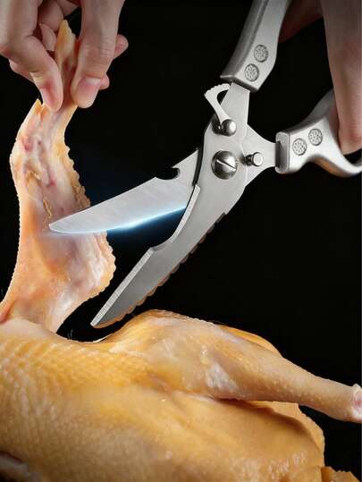 Kitchen Shears With Slip Handle & Lock,Stainless Steel Professional Heavy Duty Kitchen Scissors,Meat Cutting, Chicken Duck Turkey, Fish, Vegetables, Dishwasher