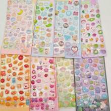 Reusable 3D Stickers - Cute Fruits, Ice Cream, Lab, Animals & Pets (Cats, Dogs) | Self-Adhesive Layered Stickers, Asymmetrical Shapes And Matte Finish, Suitable For Scrapbooks, Journals, Planners, DIY Crafts, Desktops, Rooms, Water Bottles, Laptops