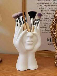 1/2pcs Human Body Shaped Desk Organizer, Creative Multi-Functional Pen Holder & Makeup Brush Holder, Artistic Desktop Storage For Office Study Vanity Dorm Room, Durable Resin Figurine Organizer For Desk Aesthetic Home Decoration, Ideal Gift For Christmas New Year Valentine's Day Easter Holiday Party For Women Men Friends Students - Multicolor - View 2