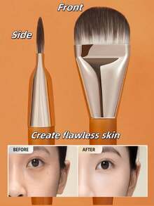 OEIEZ Foundation Brush – Flat Makeup Brush For Liquid & Cream Foundation, Soft Synthetic Bristles For Seamless And High-Coverage Face Makeup, Professional Korean Beauty Tool For Daily Use,Giveaways - Burnt Orange - View 8