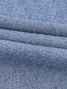 Black & Grey Harajuku Style Loose Fit High Waist Wide Leg Jeans For Women, Slim & Flattering - Light Wash - View 6