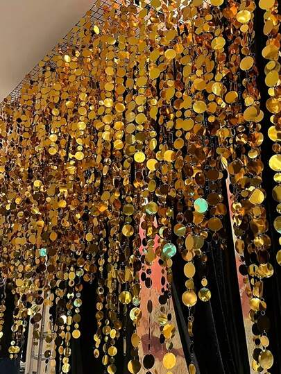 5 st 100 cm glänsande paljettblomsgirlang med ljusslingor, gratis rep ingår, lämplig för bröllopsbåge, födelsedagsfest, babyshower | Inomhus-/utomhusfesthängande dekor, fotobakgrund, bröllopsdekoration, hemfest