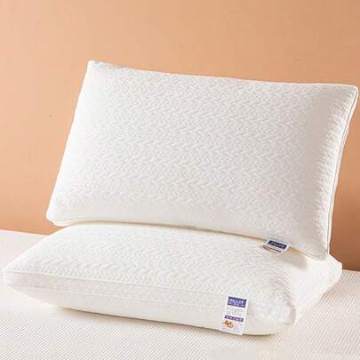 2pcs Luxurious Bed Pillows | Comfortable Five-Star Neck Pillow, Dormitory Bedroom Pillows, Office Pillow, Moisture Wicking And Breathable, Ideal For Home & RV Bedrooms, White