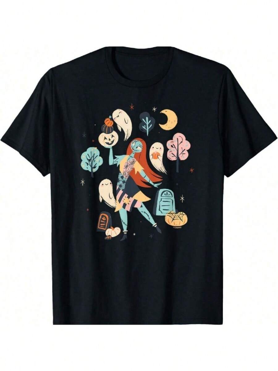Nightmare Before Christmas Dark Jack & Sally T-Shirt - màu đen - Xem 1