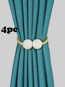 2pcs/4pcs Pearl Plastic Curtain Tie Backs, Multi-Color & Size Options, Suitable For Curtain Fixing And Decoration - Multicolor - View 20