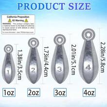 Pesas de pesca con balas para pescar, pesas, plomadas para agua salada, surf, equipo de pesca, surtido de pesca de 1/2 oz 3/4 oz 1 oz 2 oz 3 oz 4 oz - 1 onza-10 piezas - Ver 3