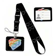 Heart Shape Print Keychain Ribbon Lanyards For Keys ID Card Collectors Phone Straps Rope Students Badge Holder New - Multicolor - View 28