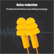 Reusable Silicone Corded Ear Plugs With String - Noise Canceling Earbuds Sleeping, Studying, And (3 Pair Mixed),32792080 - 藍白色 - 查看 5