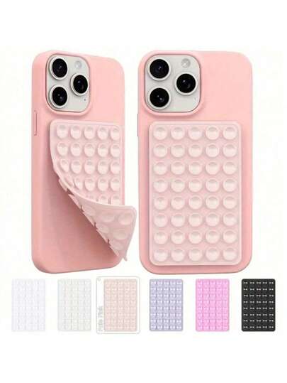 1pc, 40pcs Classic Silicone Suction Cup Double-Sided Handheld Selfie Stick And Stand, Multi-Functional Sticky Phone Holder, Reusable Sticky Pad For Phone Stand Or Grip, For Selfie, Video Etc. - Easy Stick, Easy Clean, Compatible With IPhone And Android - Ideal For Shower, Video Recording And Photography Compatible With IPhone, Android Phone, Gift For Birthday, Family, Friends Gifts Birthday Bathroom Phone Accessories Sticky Stand