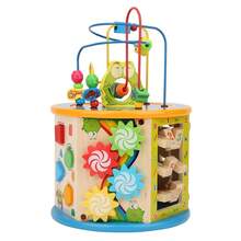 Laberinto de cuentas de madera multiusos 8 en 1 para niños, reloj, ajedrez, cubo de actividades, juguete educativo, rompecabezas multifuncional, laberinto de cuentas. - Multicolor - Ver 3