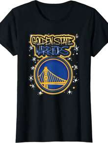 Golden State Warriors Airbrush Logo T-Shirt - 黑色 - 查看 1