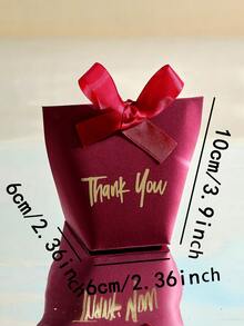 10 High-End Paper Gift Boxes, Elegant Golden Thank You Text, And Exquisite Ribbons, Perfect For Daily Gifts, Wedding Small Gift Packaging, Party Gift Boxes, Holiday Gifts, Etc.,