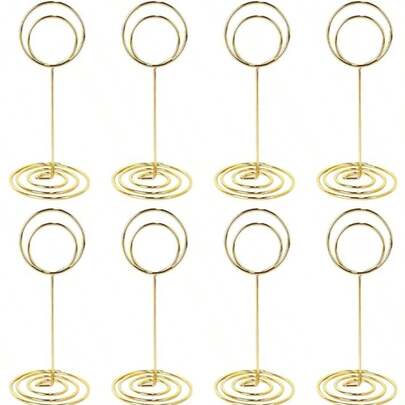 1~30 piezas Soportes de número de mesa dorados, Portaplacas de boda, Centros de mesa, Clips para sujetar fotos, Clips para sujetar fotos, Clips para sujetar fotos, Soporte para notas y fotos