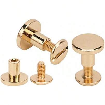 EstiloTendenciaJuego De 50 Remaches De Cuero, Remaches De EncuadernacióN, Tornillos De Cabeza Plana De Cobre Puro, Remaches Para UñAs, Remaches De Cuero, Herramientas De Ajuste De 8 Mm (Oro)Calidad PremiumVersióN Mejorada