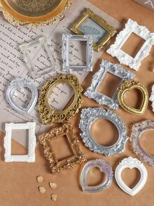 复古欧式迷你金色相框道具、美甲饰品项链、装饰品、珠宝摄影背景配件/装饰挂画/装饰相框 - 彩色 - 查看 3