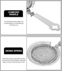 Colador de Cóctel de Acero Inoxidable Filtro de Hielo Resistente y Compacto para Bar Diseño Antirrayaduras y Ahorro de Esfuerzo para Barras y Restaurantes - 1 - Ver 10