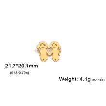 AMAXER 1个不锈钢简约可爱男孩女孩吊坠，是制作珠宝、DIY手链、项链、送给朋友、情侣、同学的完美礼物 - 卡通系列 - 查看 12