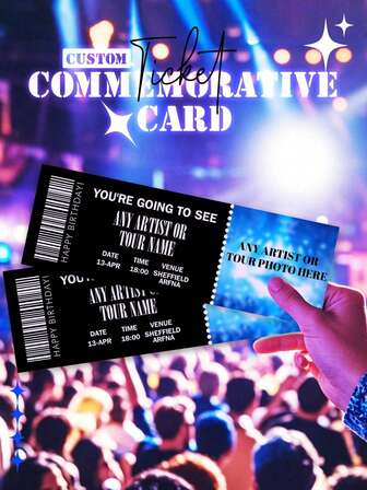 Custom Concert Ticket, Custom Ticket, Custom Stub, Personalized Concert Event Ticket, Personalized Ticket, 22*7cm, Gift Souvenir, Keepsake Gift, Concert Ticket Gift Surprise, Personalized Event, Memorabilia, Ways To Gift Concerts