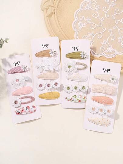 5 cái/bộ kẹp tóc hợp kim in hình Fangirl dễ thương dành cho bé gái