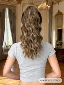 16-Inch Wavy Heat-Resistant Synthetic Ponytail Wig, Claw Clip Design, Multiple Colors Available, Suitable For Women To Wear On Christmas, Halloween Parties And Daily Occasions - Multicolor - View 4