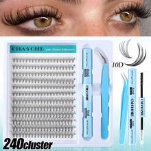Juego de 240 pestañas postizas en forma de abanico y rizado, completo con adhesivo especializado y agente sellador, para crear un aspecto natural y voluminoso para uso diario. Este set de pestañas incluye tres estilos: 10D, 20D y 30D, con longitudes que van de 10 a 16 milímetros. Adecuado para fiestas, bodas, viajes y uso diario. - Blanco - Ver 13